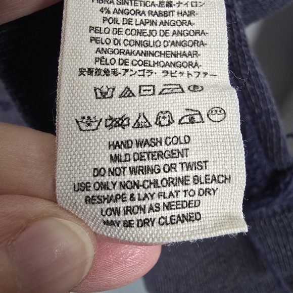 Free People Blue Aztec Tribal Soft Boho Snow Angel Angora Rabbit Hair Sweater S - Picture 11 of 16